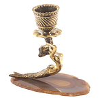 Подсвечник бронзовый из натурального камня агат Stone Candlestick варинант исполнения - 2 | Loft Concept в Ижевске