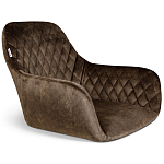 Барный стул со спинкой и подлокотниками на 4-х черных ножках Douglas Rhombus Коричневый Велюр варинант исполнения - 2 | Loft Concept в Ижевске