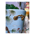 Кашпо из голубого фарфора с бронзовыми элементами Blue Garden варинант исполнения - 6 | Loft Concept в Ижевске