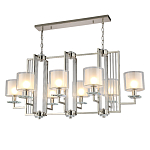 Люстра прямоугольной формы с 8-ю цилиндрическими плафонами из стекла Laurent варинант исполнения - 2 | Loft Concept в Ижевске