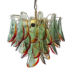 Люстра стеклянная с зелеными лепестками Green Leaf Fall варинант исполнения - 1 | Loft Concept в Ижевске