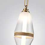 Подвесной светильник со стеклянным плафоном и декоративной вставкой из текстурного камня Tectona  варинант исполнения - 5 | Loft Concept в Ижевске