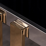 Консоль в современном стиле с черной стекляной столешницей Console with Black Glass варинант исполнения - 2 | Loft Concept в Ижевске