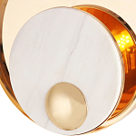 Бра с круглым плафоном из белого мрамора и золотистым металлическим обрамлением  Ginger & Jagger варинант исполнения - 2 | Loft Concept в Ижевске