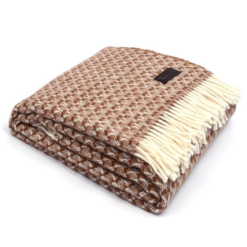 Плед BRIAS TRIANGLE 1200 Marzotto Бежево-серый Коричневый в Ижевске | Loft Concept 