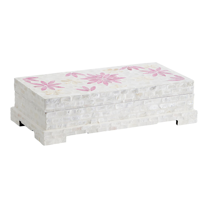 Шкатулка Oceane Bone Inlay White Белый Розовый Шкатулка Oceane Bone Inlay White Белый Розовый в Ижевске | Loft Concept
