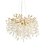 Люстра подвесная золотого цвета с декоративными ветвями и прозрачными рельефными подвесками FAIRYTREE Light варинант исполнения - 1 | Loft Concept в Ижевске