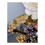 Ваза из фарфора черная с цветочной росписью и бронзовыми элементами Spring Garden варинант исполнения - 4 | Loft Concept в Ижевске