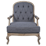 Кресло с пуфом с мягкой обивкой из льна Edward Armchair grey варинант исполнения - 1 | Loft Concept в Ижевске