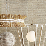 Подвесной светильник в форме купола с декором из круглых деревянных бусин White Wooden Beads Chandelier варинант исполнения - 5 | Loft Concept в Ижевске