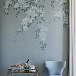 Обои ручная роспись Jasmine Standard colourway on Wood Ash slub silk варинант исполнения - 2 | Loft Concept в Ижевске