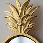 Зеркало овальной формы с золотистой рамкой и декоративной верхушкой в виде ананаса Pineapple Shine  варинант исполнения - 3 | Loft Concept в Ижевске