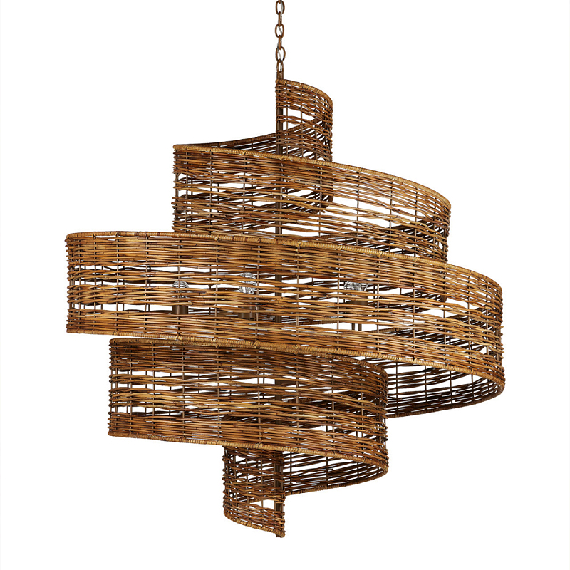 Люстра фактурная в виде спирали Enveloping Art Коричневый в Ижевске | Loft Concept 