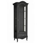 Витрина черная однодверная из массива бука с 4-мя полками и ящиком Black Provence варинант исполнения - 1 | Loft Concept в Ижевске