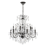 Люстра с хрустальными подвесками и металлическим основанием Диаметр 80 см Rococo Iron & Crystal Chandelier варинант исполнения - 1 | Loft Concept в Ижевске