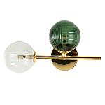 Бра с рифлёными шарообразными плафонами прозрачного и зелёного цвета Bolle Multi Color hanging lamp варинант исполнения - 1 | Loft Concept в Ижевске