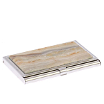 Визитница карманная металлическая с накладкой из натурального камня Агат Stone Business Card Holders  варинант исполнения - 2 | Loft Concept в Ижевске