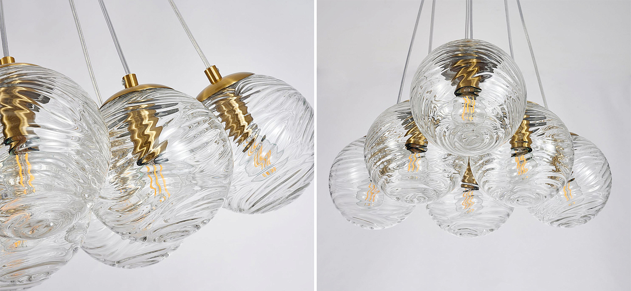 Люстра Perforated Glass Bubbles 6 ламп Люстра Perforated Glass Bubbles 6 ламп - Loft-Concept в Ижевске