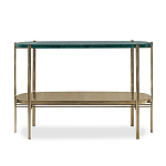 Консоль овальной формы золотая с полкой для хранения Craig варинант исполнения - 1 | Loft Concept в Ижевске