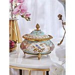 Шкатулка с крышкой из голубого фарфора с риунком птиц и цветов Blue Garden варинант исполнения - 3 | Loft Concept в Ижевске