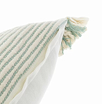 Чехол на подушку мятного цвета с бахромой и объемным узором Ethnic mix варинант исполнения - 3 | Loft Concept в Ижевске