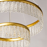 Люстра двухъярусная с золотого цвета и прозрачными подвесками Pettico варинант исполнения - 9 | Loft Concept в Ижевске