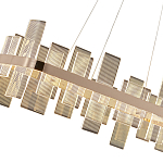 Люстра подвесная прямоугольная с рифлёными прозрачными элементами и золотым основанием Aurea Vista варинант исполнения - 2 | Loft Concept в Ижевске