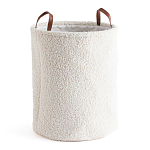 Корзина для белья из ткани букле Boucle Organizers Round варинант исполнения - 1 | Loft Concept в Ижевске