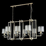 Люстра прямоугольной формы с 8-ю цилиндрическими плафонами из стекла Laurent варинант исполнения - 8 | Loft Concept в Ижевске