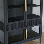 Витрина Primo со стеклянными фасадами и 2 ящиками Черный дуб варинант исполнения - 3 | Loft Concept в Ижевске