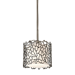 Подвесной светильник с цилиндрическим белым плафоном с ажурным узором цвета олово Kichler варинант исполнения - 1 | Loft Concept в Ижевске