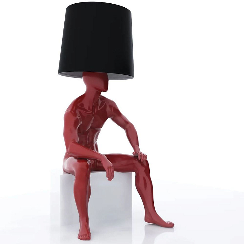 Лампа MALE MANNEQUIN LAMP с абажуром  Глянцевый черный Черный матовый Глянцевый белый Белый матовый Серый матовый Золотой Красный Шампань в Ижевске | Loft Concept 