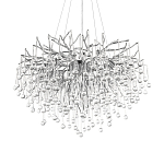 Люстра подвесная с прозрачными стеклянными подвесками в форме капель Диаметр 80 см Droplet Chandelier варинант исполнения - 7 | Loft Concept в Ижевске