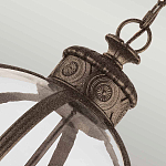 Подвесной светильник бронзового цвета с прозрачным стеклянным плафоном в форме шара в индустриальном стиле на цепи 4 лампы Feiss варинант исполнения - 5 | Loft Concept в Ижевске