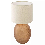 Настольная лампа с тканевым бежевым абажуром на овальном основании Beige Lampshade on Oval Base варинант исполнения - 1 | Loft Concept в Ижевске