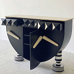 Дизайнерский комод полукруглый черный с 3-мя фактурным ящиками Occasion варинант исполнения - 2 | Loft Concept в Ижевске