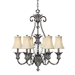 Люстра с 7-ю кремовыми текстильными абажурами Hinkley варинант исполнения - 1 | Loft Concept в Ижевске