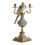 Подсвечникв образе попугая из фарфора с бронзовыми элементами Eden Garden варинант исполнения - 1 | Loft Concept в Ижевске