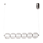 Люстра линейная с 6-ю прозрачными стеклянными плафонами округлой формы HANDLE GRAPE варинант исполнения - 2 | Loft Concept в Ижевске