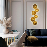 Бра с 6-ю плафонами в форме диска из рельефного коричневого стекла Decorative Six Glass Discs Wall Lamp варинант исполнения - 2 | Loft Concept в Ижевске