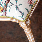 Стул из массива бука бежевый с изображением птиц и цветов Beige Green Chinoiserie Peach Garden Chair варинант исполнения - 5 | Loft Concept в Ижевске