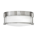 Потолочный светильник для ванных комнат цвета никель с плафоном из опалового стекла и декоративными держателями Hinkley варинант исполнения - 1 | Loft Concept в Ижевске