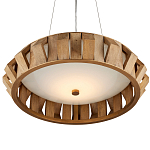 Люстра круглая из толстых деревянных реек Wooden Slats варинант исполнения - 3 | Loft Concept в Ижевске