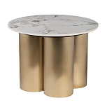 Стол журнальный круглый керамогранит белый Keramos варинант исполнения - 1 | Loft Concept в Ижевске