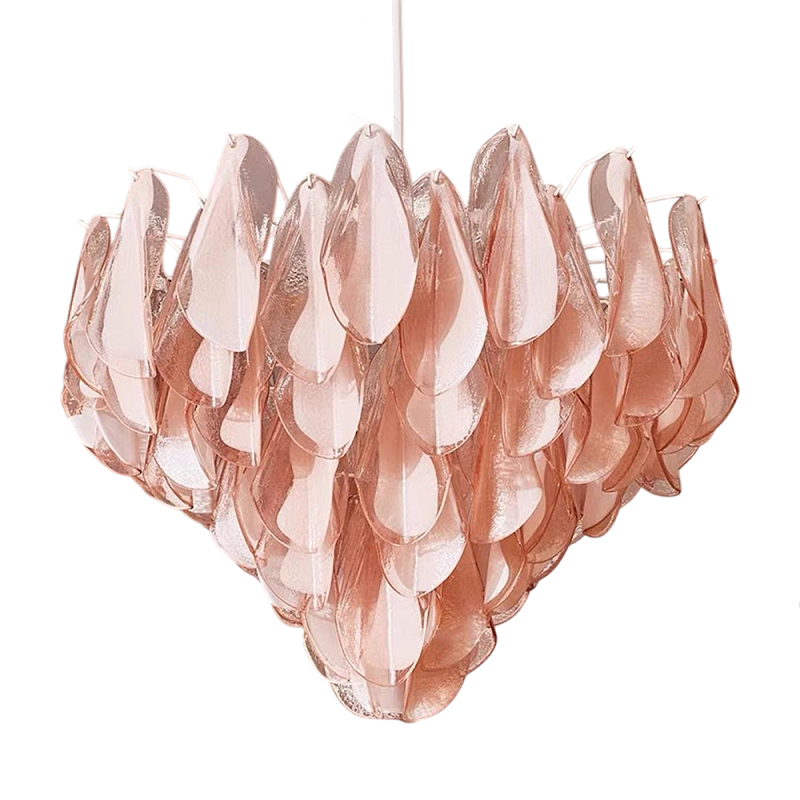 Люстра с каскадом из стекляных розовых лепестков Petalled Illuminator Белый Розовый Люстра с каскадом из стекляных розовых лепестков Petalled Illuminator Белый Розовый в Ижевске | Loft Concept