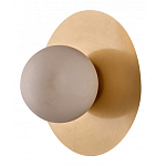 Бра круглое с плафоном из натурального камня на латунном основании Cryptocrystalline Stone варинант исполнения - 1 | Loft Concept в Ижевске