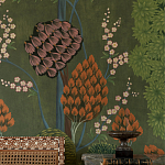 Обои ручная роспись Malwa Original colourway on Olive tobacco варинант исполнения - 2 | Loft Concept в Ижевске