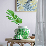 Ваза с зелёными листьями и крышкой Vase Green Leaves варинант исполнения - 1 | Loft Concept в Ижевске