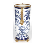Ваза с бронзовыми ручками и синим цветочным узором Blue & White Ornament варинант исполнения - 3 | Loft Concept в Ижевске