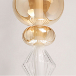 Подвесной светильник с вертикальной композицией из прозрачных и янтарных стеклянных шаров и ромбов Gabriel Scott Luna варинант исполнения - 4 | Loft Concept в Ижевске